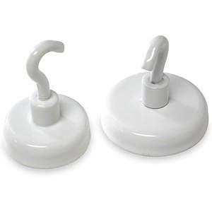 APPROVED VENDOR 3DXY7 Magnetic Hook White 9 Lb 1 Inch - Pack Of 2 | AC8UVA