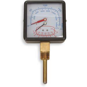 APPROVED VENDOR 4CFD1 Boiler Gauge Square 0-200psi 80 To 320 F | AD6XHT