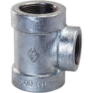 APPROVED VENDOR 5PAK7 Galvanised Reducing Tee 3 x 3 x 2 Inch Malleable Iron | AE4ZVX