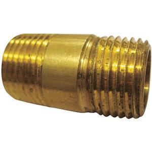 APPROVED VENDOR 6AZE7 Long Nipple Brass 1/2 x 2 Inch - Pack Of 10 | AE7WYP