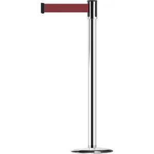 TENSABARRIER 890U-1P-1P-1P-STD-NO-R7X-C Chrome Post With Belt Maroon | AF4FTC 8V038