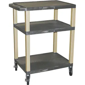 LUXOR WT34E Utility Cart 200 lb. Load Capacity PE Gray | AF3NRW 8A306