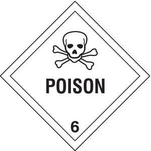 APPROVED VENDOR HMSL-0047-V25 Dot Label 4 Inch H 4 Inch Width Poison - Pack Of 25 | AF4TCB 9J406