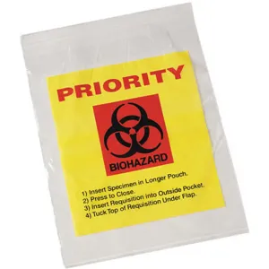 ELKAY PLASTICS LAB21215YT Specimen Transfer Bag 15 Inch Length - Pack Of 1000 | AD2THJ 3TZY4