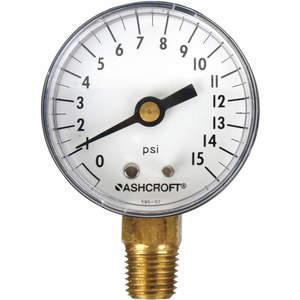 ASHCROFT 20W1005PH02L15# Gauge Pressure 0 to 15 psi Lower 2 Inch | AH3QUH 33HP86
