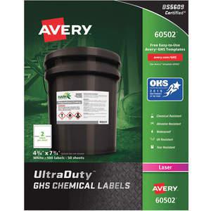 AVERY 60502 GHS-Chemikalienetikett, für Laserdrucker, 100 Stück | AH8TBQ 38YV48