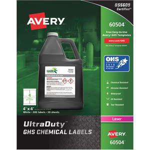 AVERY 60504 GHS Chemical Label Laser PK200 | AH8TBP 38YV47