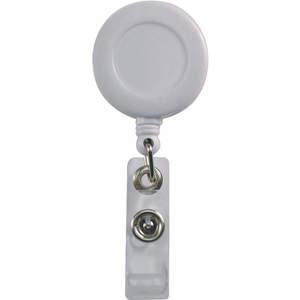 BATTALION 25DU68 Badge Reel Retractable With Clip Wh - Pack Of 10 | AB8FHY