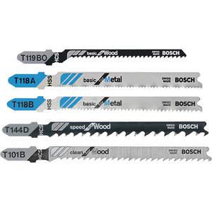 BOSCH T500 Jigsaw Blade Set T-shank - Pack Of 5 | AE2EQL 4WZ92