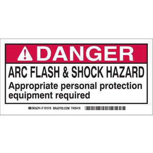 BRADY 101518 Arc Flash Protection Label 2 Inch H - Pack Of 100 | AC4AAQ 2XY13