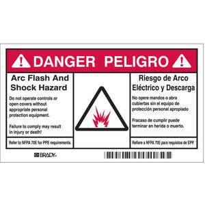 BRADY 101955 Arc Flash Protection Label 6 Inch Width - Pack Of 5 | AC4AAX 2XY19