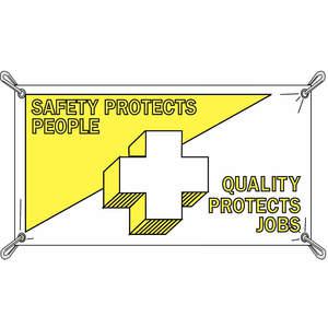 BRADY 106297 Safety Banner 3-1/2 x 10 Feet Vinyl | AD4CZX 41F304