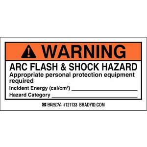 BRADY 121133 Arc Flash Label 2 Zoll H 4 Zoll Breite – 10er-Pack | AA4ZHC 13K856