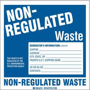 BRADY 121153 Hazardous Waste Label White/blue - Pack Of 100 | AA7GWF 15Y485