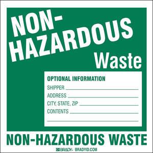BRADY 121154 Hazardous Waste Label Vinyl - Pack Of 100 | AA7GWG 15Y486