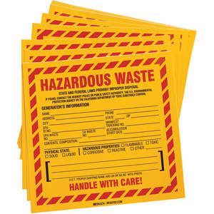 BRADY 121157 Hazardous Waste Label 6 Inch Diameter Vinyl PK50 | AG9KTN 20TD75