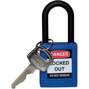 BRADY 123325 Lockout-Vorhängeschloss mit unterschiedlichem Schlüssel, blau, 1/4 Zoll Durchmesser | AC8EHD 39N217