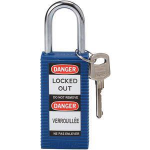 BRADY 123406 Lockout-Vorhängeschloss mit unterschiedlichem Schlüssel, blau, 1/4 Zoll Durchmesser | AC8EJT 39N253