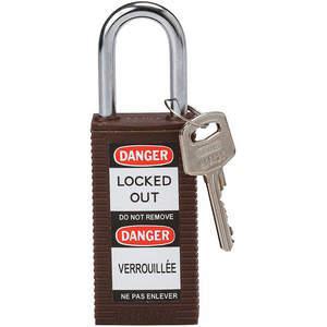 BRADY 123411 Lockout-Vorhängeschloss mit unterschiedlichem Schlüssel, braun, 1/4 Zoll. Durchmesser | AC8EJY 39N258