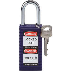 BRADY 123412 Lockout-Vorhängeschloss mit unterschiedlichem Schlüssel, violett, 1/4 Zoll Durchmesser | AC8EJZ 39N259