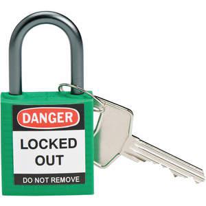BRADY 118927 Lockout-Vorhängeschloss mit unterschiedlichem Schlüssel, Grün, 1/5 Zoll. - Packung mit 6 | AC8EGB 39N191