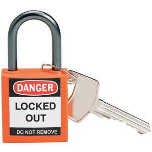BRADY 143154 Lockout-Vorhängeschloss mit unterschiedlichem Schlüssel, Orange, 1/5 Zoll Durchmesser | AC8EFT 39N183
