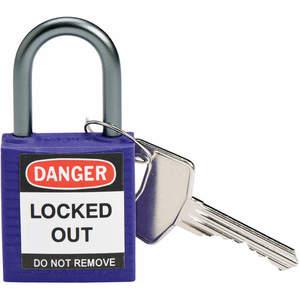 BRADY 118933 Lockout-Vorhängeschloss mit unterschiedlichem Schlüssel, Lila, 1/5 Zoll. - Packung mit 6 | AC8EGF 39N195