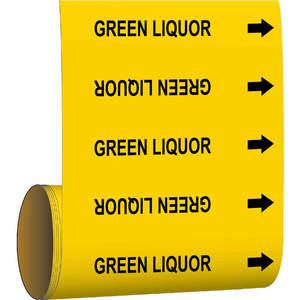 BRADY 15533 Pipe Marker Green Liquor Yellow | AF4PFZ 9E526