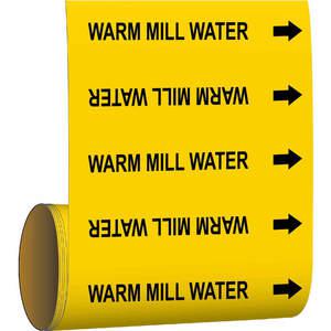 BRADY 41584 Pipe Marker Warm Mill Water Yellow | AF4LKT 9ADT2