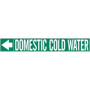 BRADY 20425 Pipe Marker Domestic Cold Water 1 In.h | AF3TZL 8CXW7