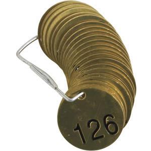 BRADY 23205 Nummeriertes Schild, 1-1/2 Durchmesser, Messing, 25 Stück | AF6ZXP 20TD84