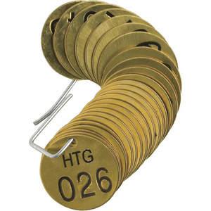 BRADY 23269 Numbered Tag 1-1/2 Diameter Brass Pk 25 | AF6ZYF 20TD99