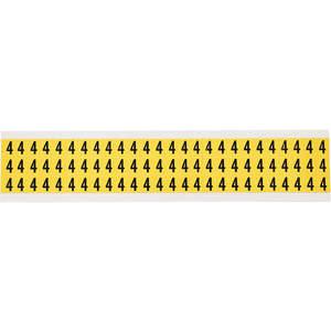 BRADY 3410-4 Nummernschild 4 Schwarz auf Gelb 1/2 Zoll Höhe | AH4ZLA 35TA02