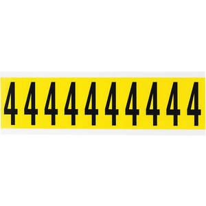 BRADY 3440-4 Nummernschild 4 Schwarz auf Gelb 2-1/4 Zoll Höhe | AH4ZLE 35TA06