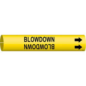 BRADY 4014-A Pipe Marker Blowdown Yellow 3/4 To 1-3/8 In | AF4EDV 8TN97
