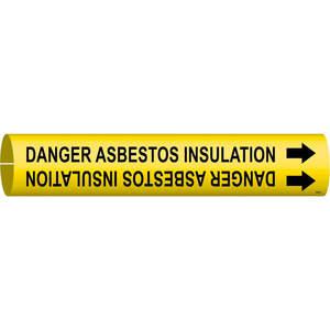 BRADY 4045-C Pipe Marker Danger Asbestos Insulation Y | AF3TGN 8CT41