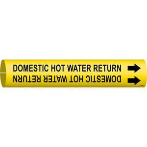BRADY 4052-C Pipe Marker Domestic Hot Water Return Y | AE3ZVE 5GYP2