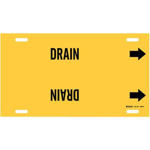 BRADY 4054-G Pipe Marker Drain Yellow 8 To 9-7/8 In | AE4KPJ 5LEW7