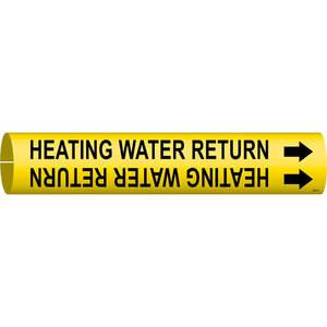 BRADY 4072-D Pipe Marker Heating Water Return 4 To 6 In | AE3ZVU 5GYR9