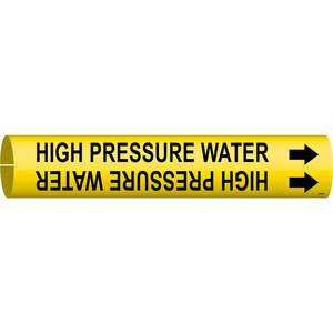 BRADY 4078-B Pipe Marker High Pressure Water Yellow | AF3TUH 8CWF2