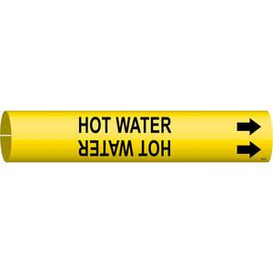 BRADY 4079-D Pipe Marker Hot Water Yellow 4 To 6 In | AE9AAM 6GV44