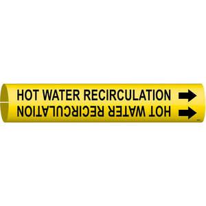 BRADY 4080-D Pipe Marker Hot Water Recirculation 4 To 6in | AF3RUB 8CMA1