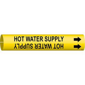BRADY 4082-C Pipe Marker Hot Water Supply 2-1/2 To 3-7/8 | AE9AAQ 6GV89
