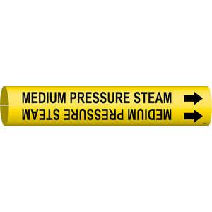BRADY 4095-B Pipe Marker Medium Pressure Steam Yellow | AF4UDQ 9K958