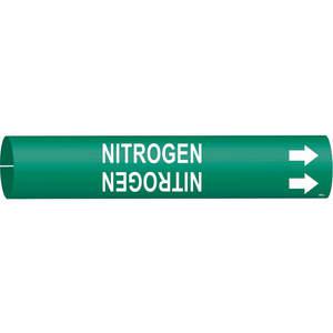 BRADY 4099-A Pipe Marker Nitrogen Green 3/4 To 1-3/8 In | AE3ZHK 5GXT4