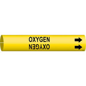 BRADY 4105-D Pipe Marker Oxygen Yellow 4 To 6 In | AE4KCQ 5LDT3