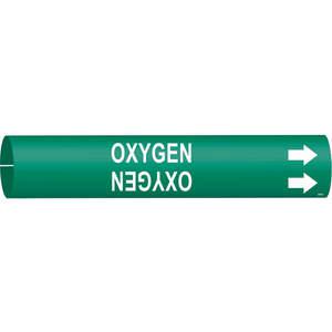 BRADY 4106-C Pipe Marker Oxygen Green 2-1/2 To 3-7/8 In | AE4KCR 5LDT4