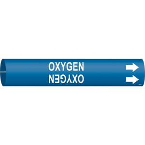 BRADY 4107-A Pipe Marker Oxygen Blue 3/4 To 1-3/8 In | AE3ZHW 5GXU6
