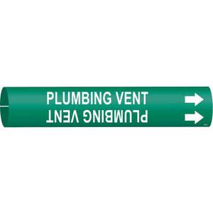 BRADY 4110-D Pipe Marker Plumbing Vent Green 4 To 6 In | AF3UAA 8CXZ3