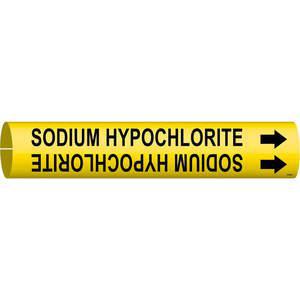 BRADY 4124-C Pipe Marker Sodium Hypochlorite Yellow | AE4KDM 5LDV4